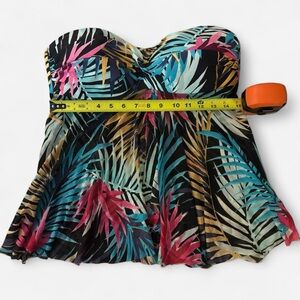 Kona Sol Multicolor Tropical Swim Top
